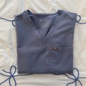 Figs Catarina one pocket scrub top vapor blue XS